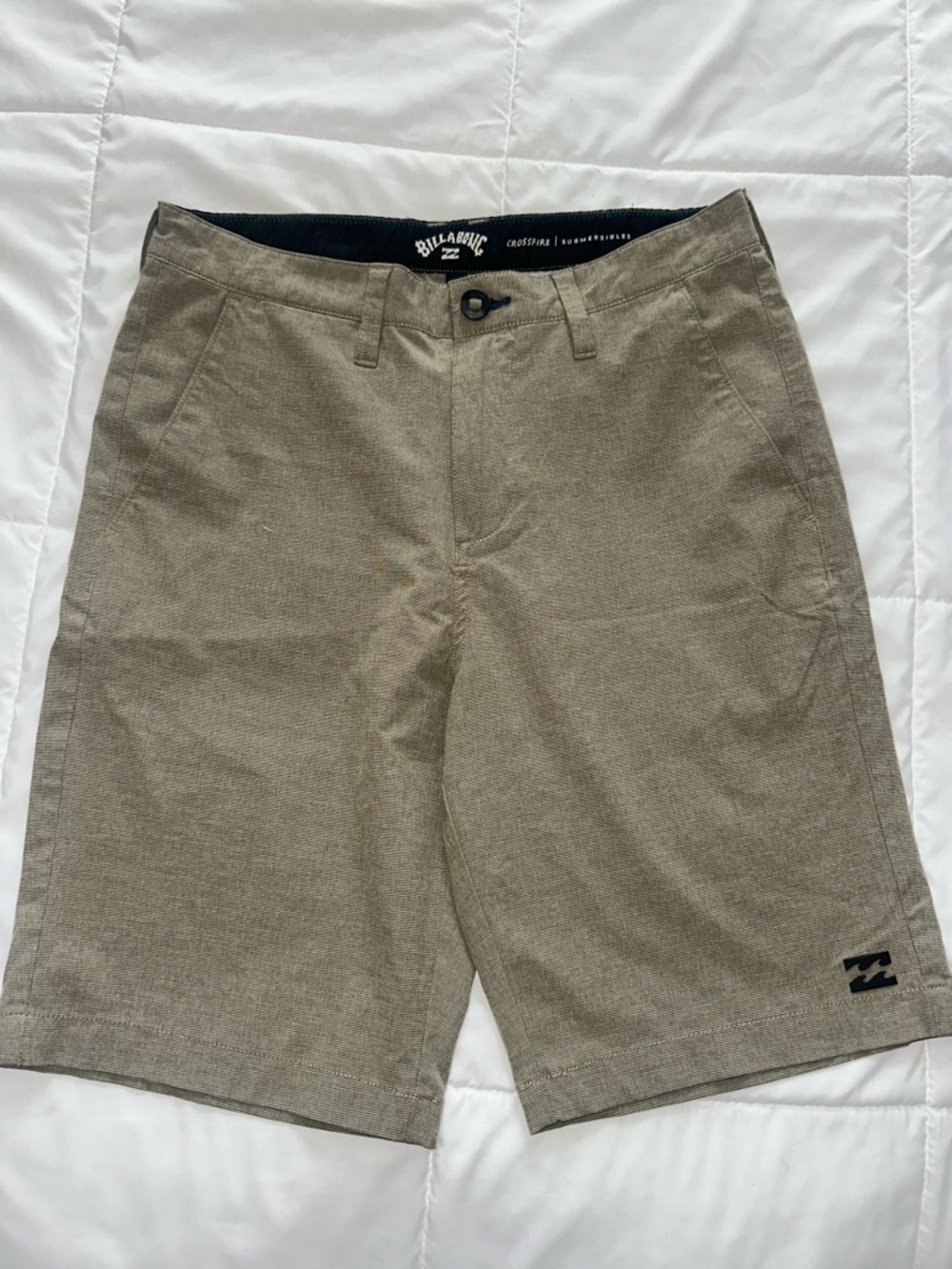 Billabong Men's Khaki Flat-Front Casual Shorts